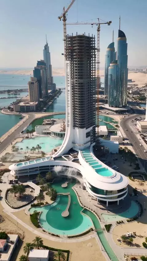 AI Video from prompt: Build a 1km House in Dubai (FUTURE WATER HOUSE 1