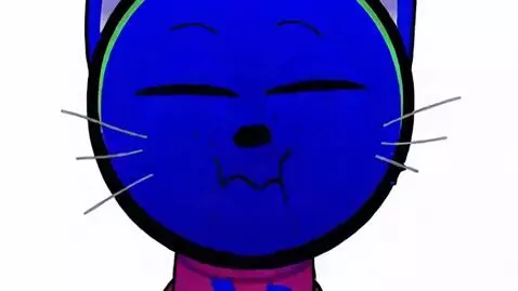 AI Video from prompt: Yudacat Eats Blueberry Gum,Yudacat Turns Dark Bl