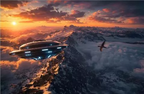 AI Video from prompt: Epic cinematic drone shot flying forward over a 