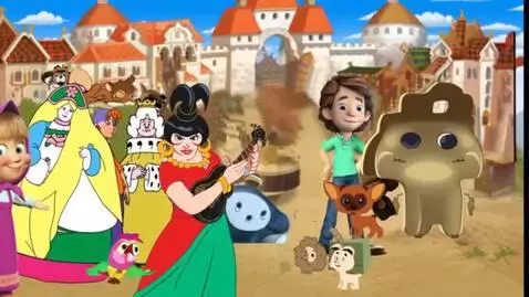 AI Video from prompt: Kyiv Soyuzmultfilm Elisey Nils Kitten Woof puppy
