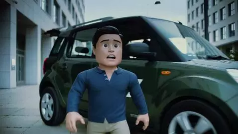 AI Video from prompt: Roblox character walks down the street and says 