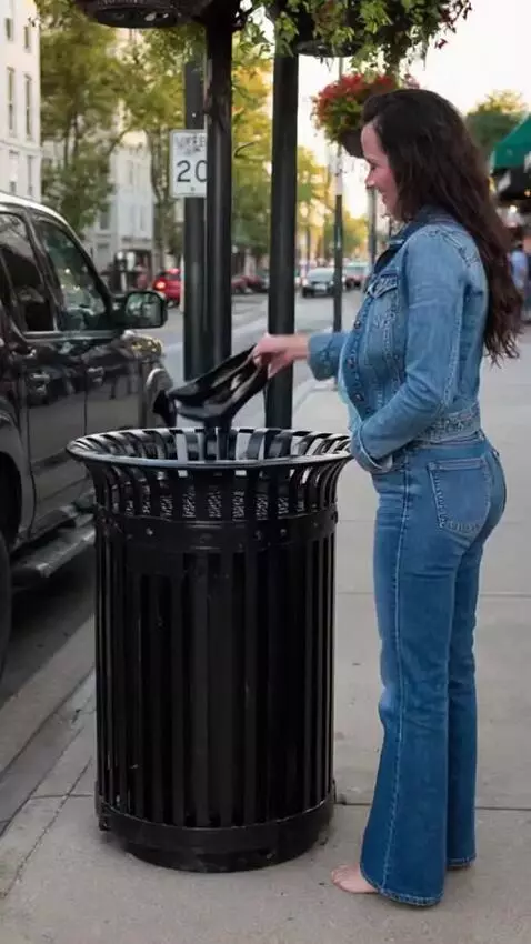 AI Video from prompt: smiling woman barefoot with slightly dirty soles