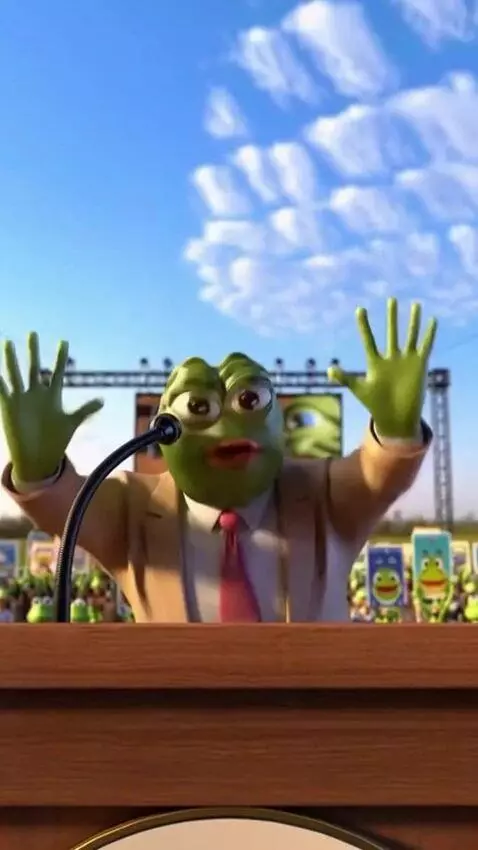 AI Video from prompt: He is on the rally, saying in memish accent, che