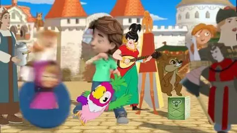 AI Video from prompt: Kyiv Soyuzmultfilm Elisey Nils Kitten Woof puppy