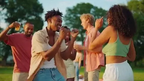 AI Video from prompt: A youth party by the pool, everyone is having fu