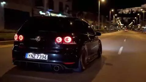 AI Video from prompt: make a golf 5 gti tuned with akrapovic exhuast d