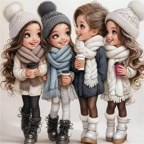 AI Video from prompt: The Girls are walking, smiling, chatting, and dr