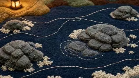 AI Video from prompt: Camera: locked, slight 3% drift across the wool.