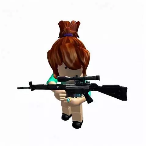 AI Video from prompt: A girl aiming and holding HK G3SG1 sniper rifle 