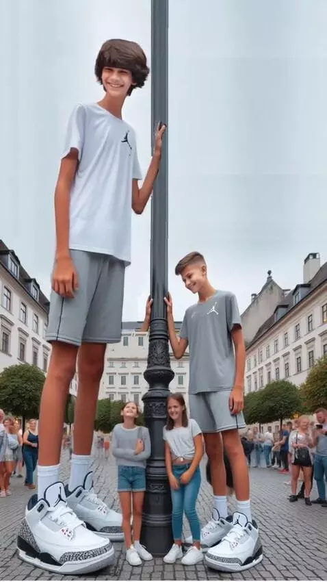 AI Video from prompt: The tallest boy comes forward  to the camera and