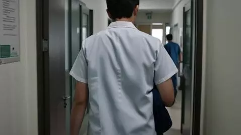 AI Video from prompt: A medical student returning to his hostel with h