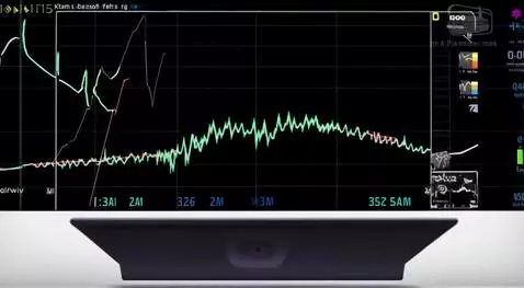 AI Video from prompt: Grandma watching Bitcoin chart pumping. While sm