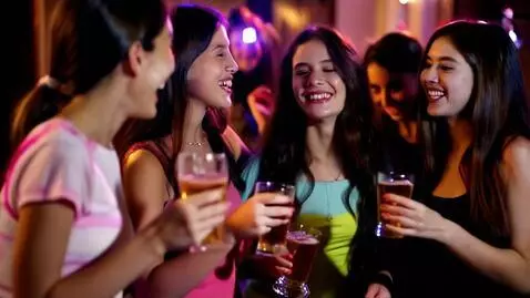 AI Video from prompt: Group of girls partying and drinking