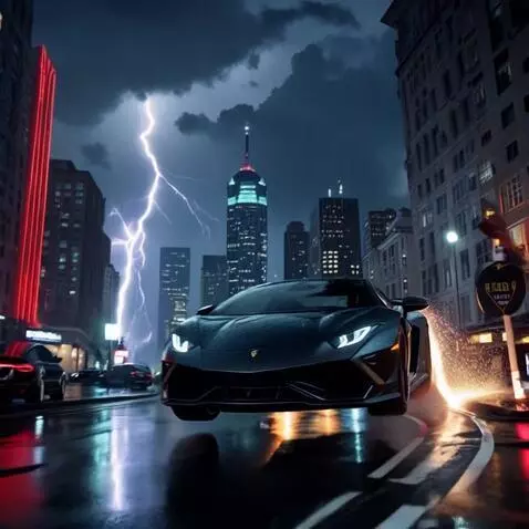 AI Video from prompt: Cause the electric car to fly and make some elec