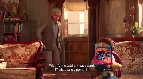 AI Video from prompt: > A sunny afternoon in a cozy living room. A 60-