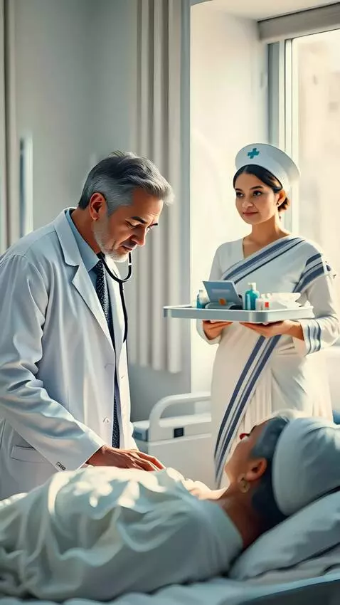 AI Video from prompt: "8K ultra realistic cinematic hospital scene, In