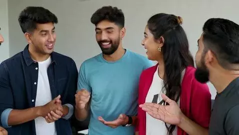 AI Video from prompt: [Scene: 3-4 log casual setting me cricket ke baa