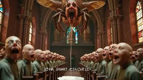 AI Video from prompt: A cathedral made of raw meat and pulsating veins