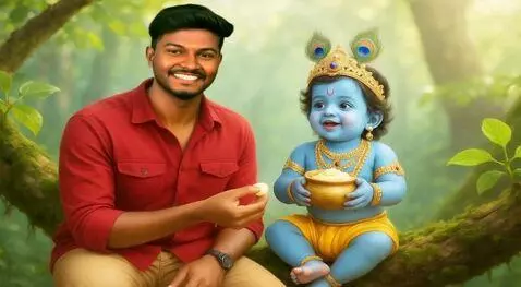 AI Video from prompt: அருகில் இருக்கும் மற்றொரு சிறுவனுக்கு வெண்ணை ஊட்
