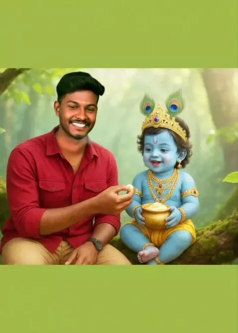 AI Video from prompt: அருகில் இருக்கும் மற்றொரு சிறுவனுக்கு வெண்ணை ஊட்