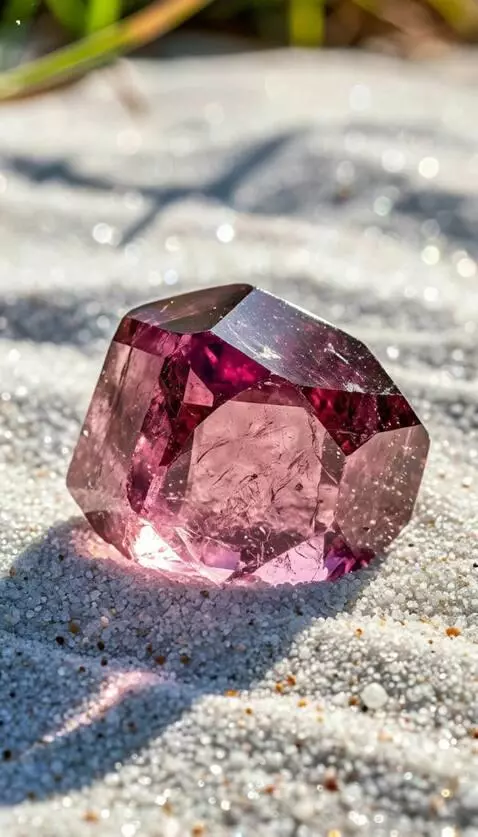 AI Video from prompt: the stone naturally sparkles in the sun, and the