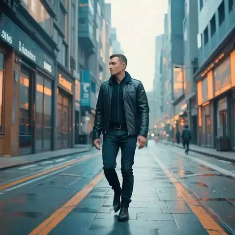 AI Video from prompt: This guy is walking full-length through the stre