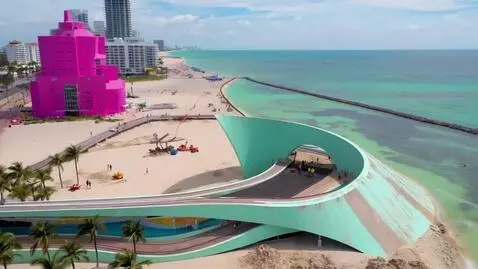 AI Video from prompt: Timelapse video of empty Miami Beach oceanfront,