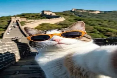 AI Video from prompt: Le chat fait un bisou