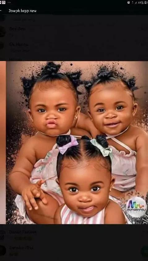 AI Video from prompt: Three twins singing a song playing in the backgr