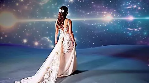 AI Video from prompt: Walking on galaxy with rose and tulips on the ta