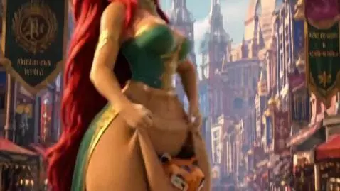 AI Video from prompt: slim female anthro tan furry kangaroo with long 