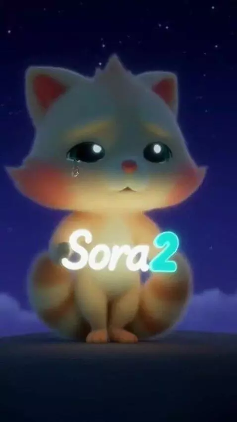 AI Video from prompt: Booba holds the Sora 2 logo in his hands and say