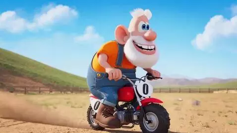 AI Video from prompt: He gets on the pit bike and says: “csacs dam sta