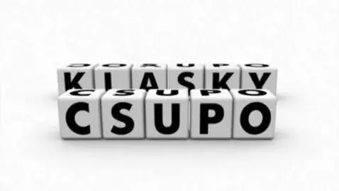 AI Video from prompt: the white text in cubes appears which says "Klas