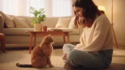 AI Video from prompt: A 12 minute video of a woman and a cat. Theme so