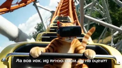 AI Video from prompt: Action: A realistic cat-human sits in the front 