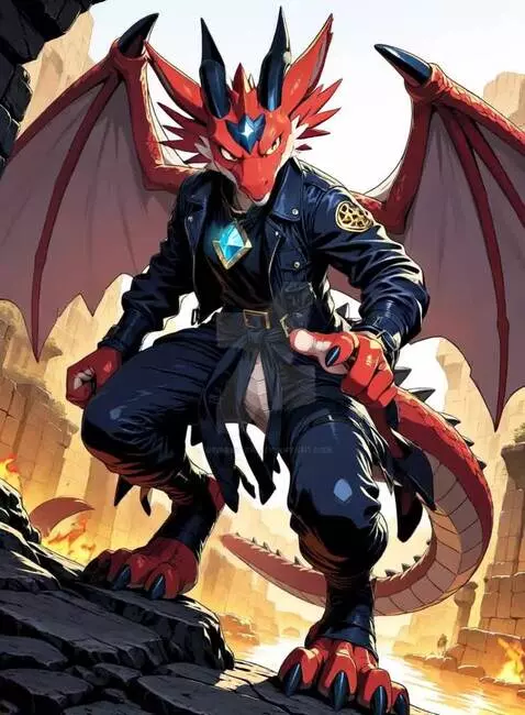AI Video from prompt: dragon warrior dude stands right in front of you