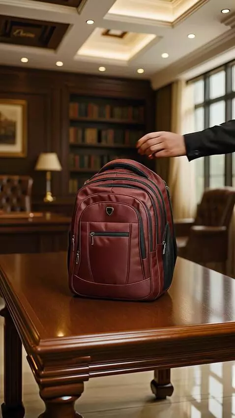 AI Video from prompt: Sebuah tas ransel di atas meja tersebut lalu ada