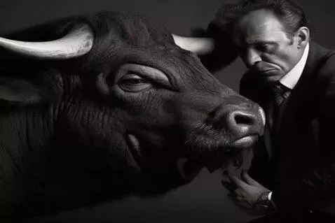 AI Video from prompt: man whispering to a huge bull