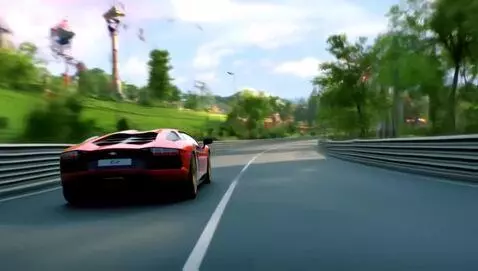 AI Video from prompt: pov. camera tracking. a sports car quickly appro