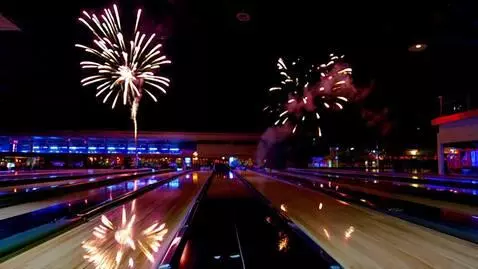 AI Video from prompt: Bowling a strike  with fireworks