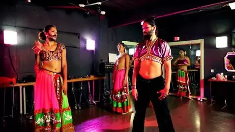AI Video from prompt: male and female saloom dancers living in the 80s