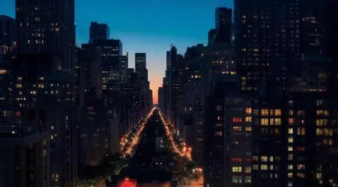 AI Video from prompt: Cityscape at dusk with skyscrapers and streetlig