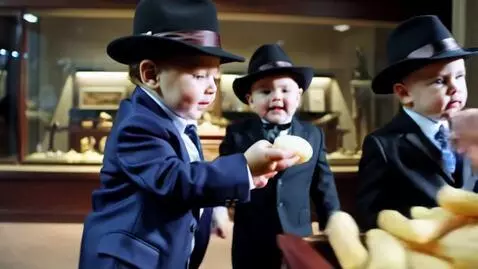 AI Video from prompt: The Dapper Gangster Babies return to the museum 