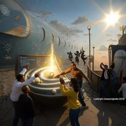 AI Video from prompt: planets rotating and stars twinkling as hands to