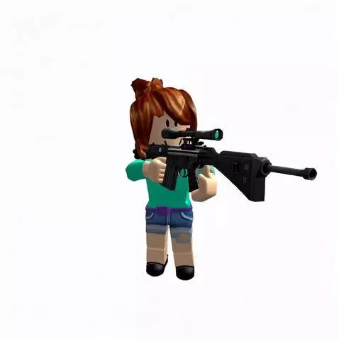 AI Video from prompt: A girl holds HK G3SG1 sniper rifle taking positi