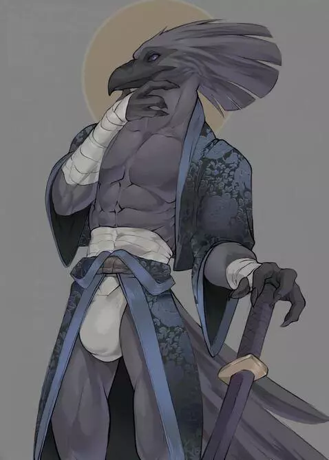AI Video from prompt: A Crow dude is thinking of stuff then a door ope