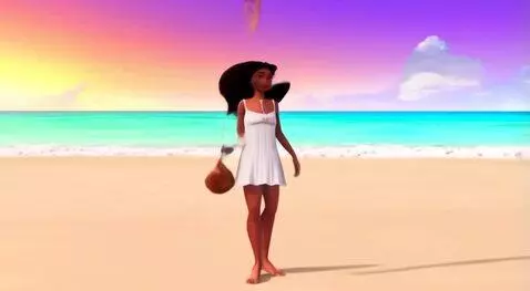 AI Video from prompt: Beautiful latina lady walking along the shore of