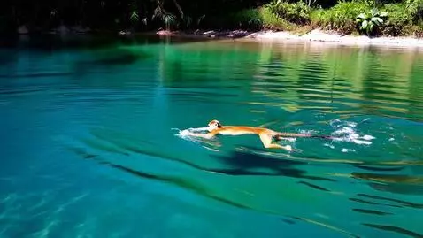 AI Video from prompt: Monkey swimming