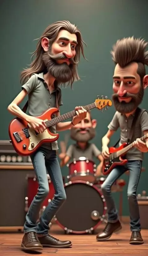 AI Video from prompt: the musicians play energetic music, keep silent 